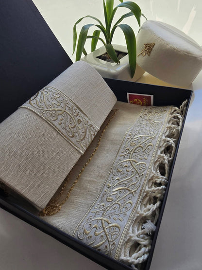 Coffret écharpe hayek et pochette assortie+chechia